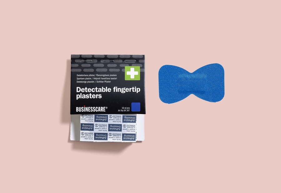 Fingerspidsplaster blåt stof